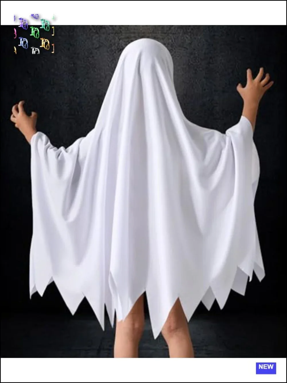 Kids Ghost Halloween Costume Cloak with Glow-in-the-Dark Design